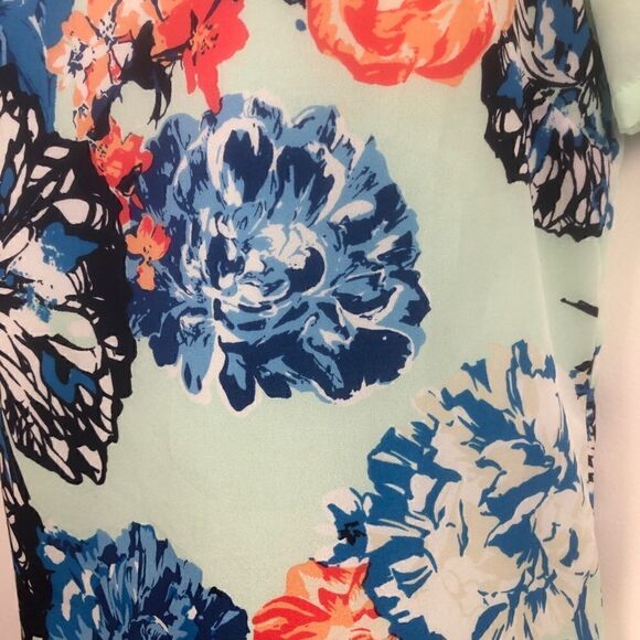 J. Crew Size 2 Fully Lined Light Turquoise Floral Shift Dress! - Picture 6 of 8